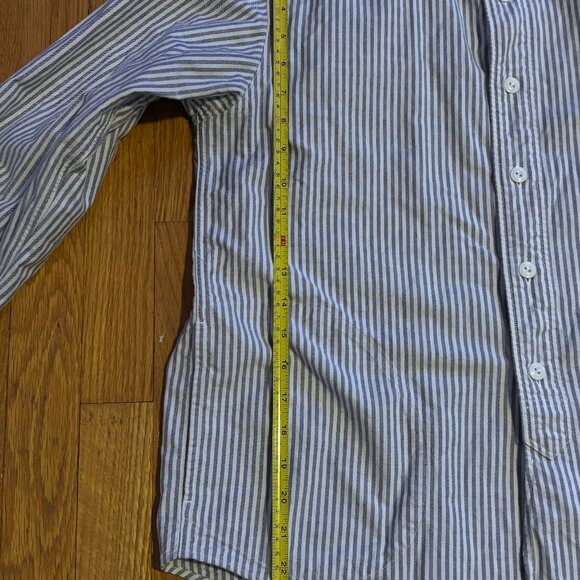 Danton Vetements De Travail Band Collar Shirt Striped - Picture 6 of 6